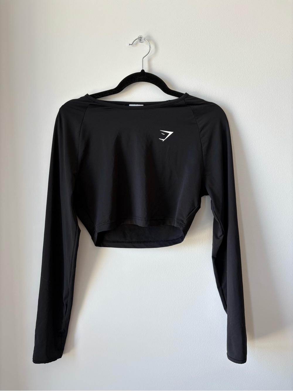 Gymshark Black Long-Sleeve Cropped Training Top